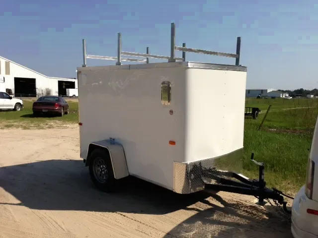 Contractors Trailer White 8ft Single Axle With Brake