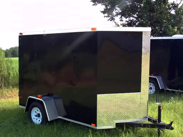8ft V-nose Black Steel Cargo Trailer