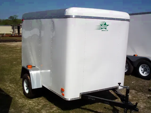 8FT WHITE FLAT FRONT STEEL CARGO TRAILER