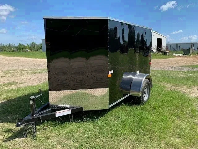 8ft Black Cargo Trailer w/Ramp
