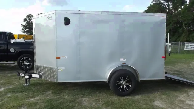 Silver 10ft Single Axle - V-Nose - Ramp - Alloy Wheels
