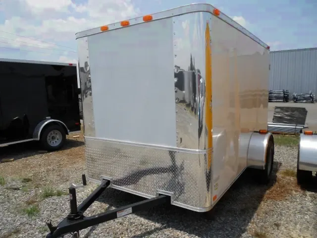 WHITE 10FT FLAT FRONT CARGO TRAILER