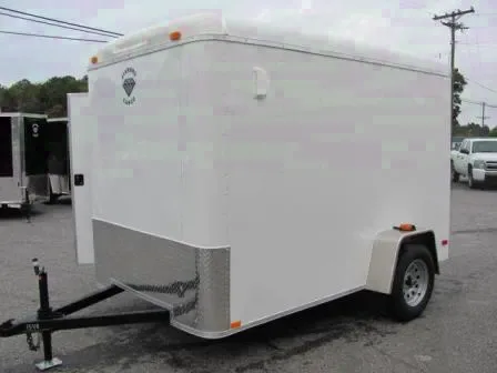 WHITE 10FT S.A. ROUND TOP CARGO TRAILER