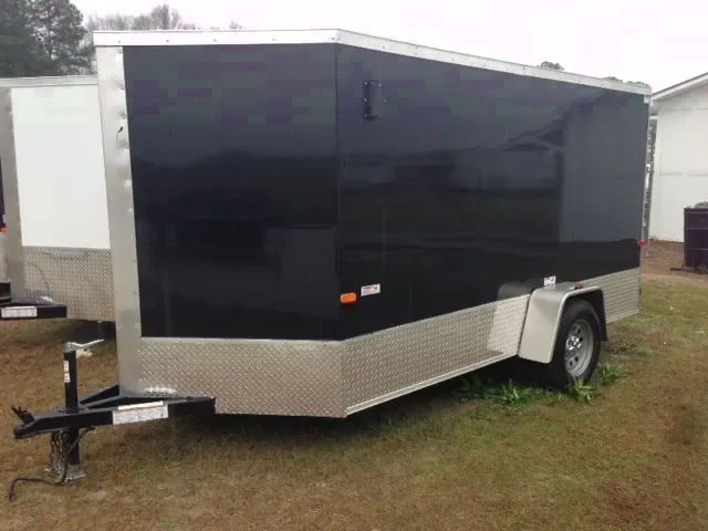 12ft Black Single Axle - V Nose - Ramp