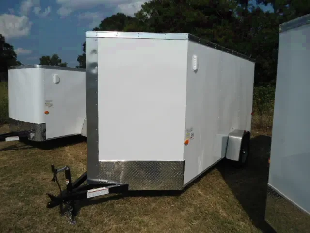 12ft White with Double Door - V-nose