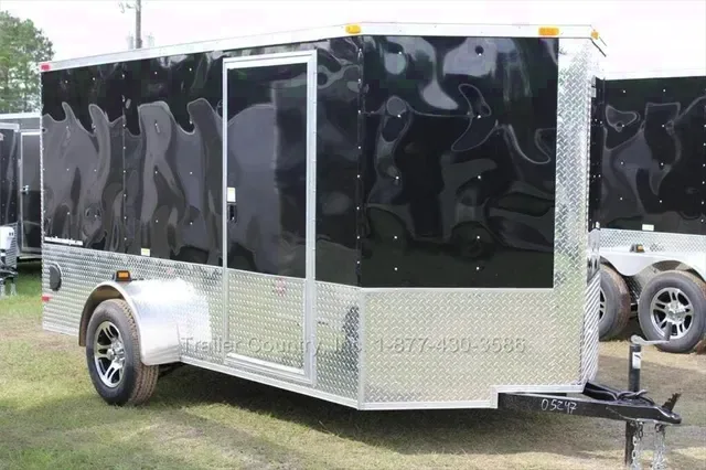 2026 Brand New Model 6 X 12 Single Axle, V-Nosed Enclosed Motorcycle Cargo Trailer
