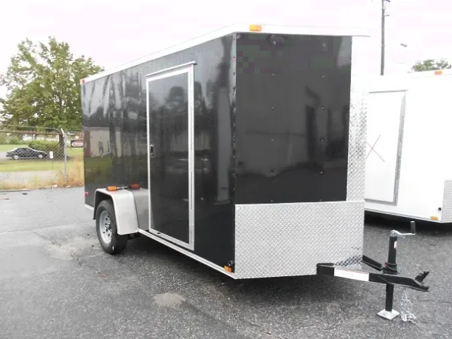 12ft SA Enclosed Cargo Trailer Black V-Nose
