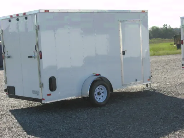 12FT SA BUMPER PULL WHITE CARGO TRAILER