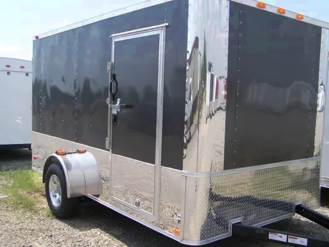 12FT S.A. BLACK ENCLOSED FLAT FRONT CARGO TRAILER