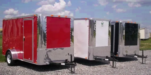 RED 12FT S.A. FLAT NOSE CARGO TRAILER