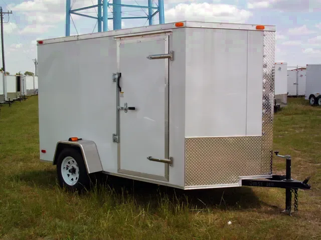 12FT WHITE CARGO TRAILER W/RAMP DOOR