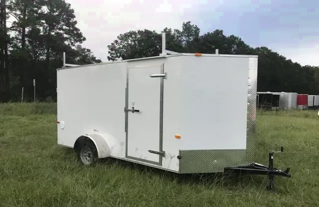 12ft Single 3500lb Axle Cargo Trailer w/ Ladder Racks