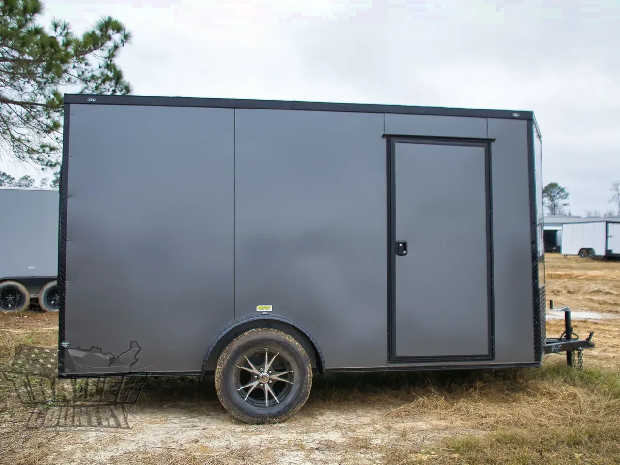 2026 NEW Model 6 X 12 Single Axle, V-Nosed Enclosed Blacked Out Motorcycle Cargo Trailer