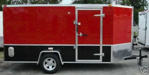12FT RED/BLACK CARGO/MOTORCYCLE TRAILER