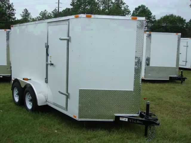 12FT TANDEM V-NOSE CARGO TRAILER RAMP