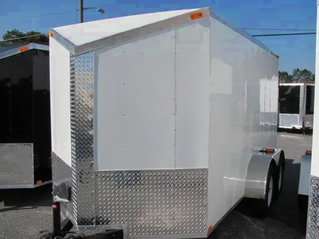 12FT V-NOSE CARGO TRAILER W/REAR RAMP DOOR