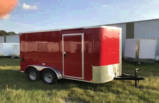 12ft V-Nose Red Cargo Trailer