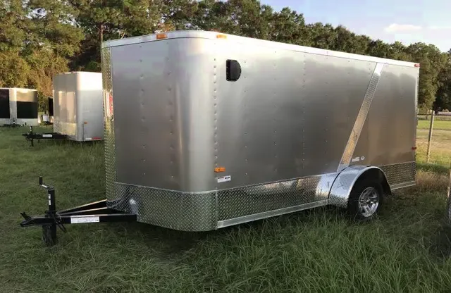 12ft SA Pewter Cargo Trailer - 16 On Center Framing