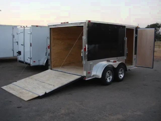 12FT  V NOSE MOTORCYCLE CARGO TRAILER RAMP