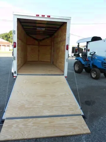 14ft T.A.  V-Nose White Cargo Trailer