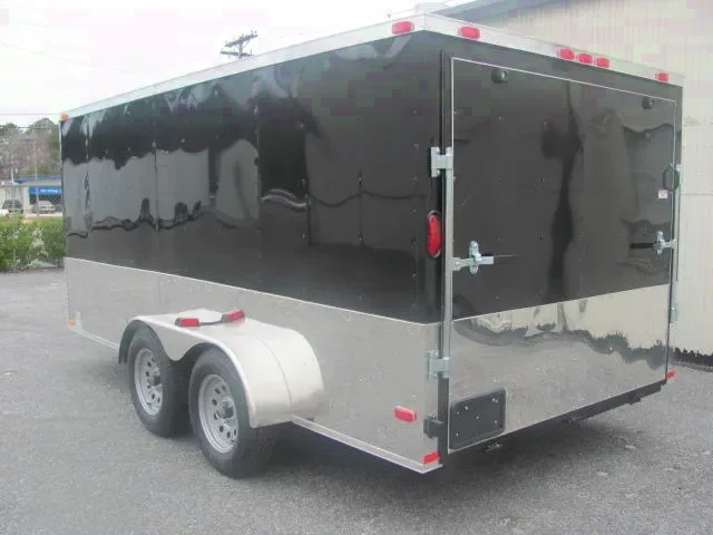 BLACK 14FT T.A. FLAT NOSE TRAILER WRAP AROUND DIAMOND PLATING