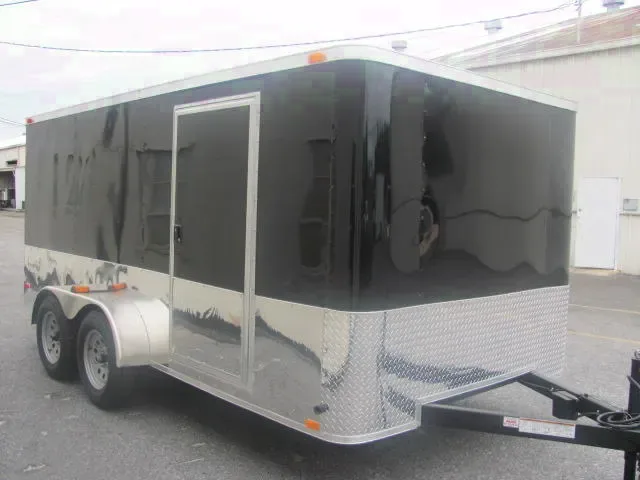 14FT T.A. FLAT NOSE NO-SHOW  BEAVER TAIL CARGO TRAILER