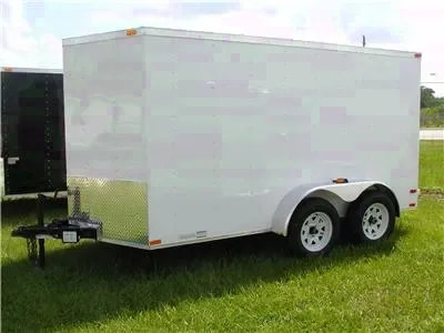14FT TA CARGO TRAILER WHITE W/RAMP DOOR