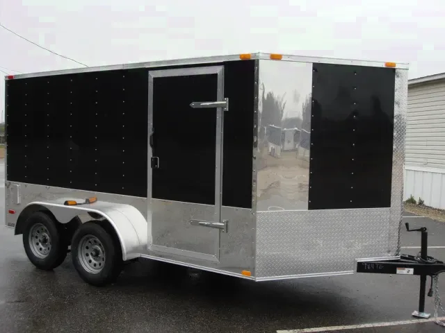 14FT BLACK V-NOSE CARGO TRAILER