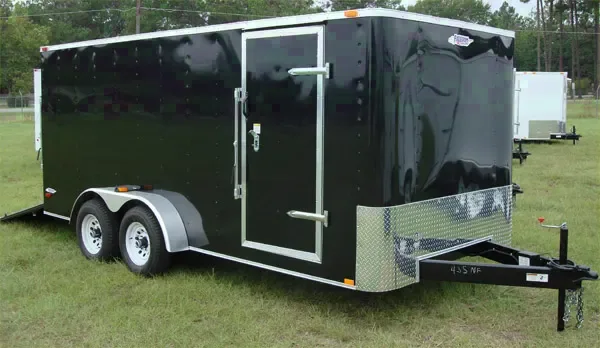 14FT TA BLACK CARGO TRAILER W/RAMP