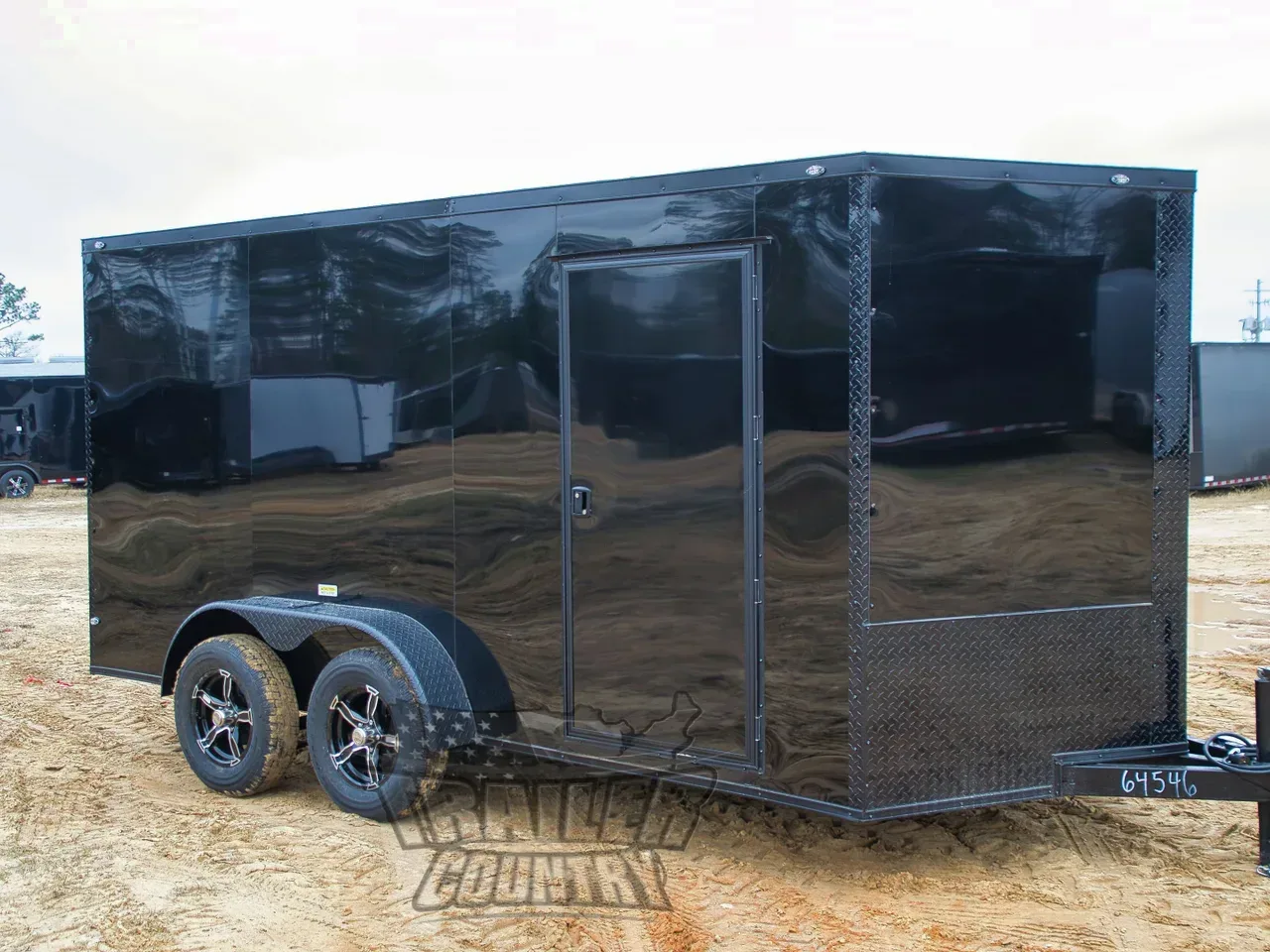 2026 NEW 7 x 14 V-Nosed Enclosed Motorcycle Cargo Trailer w/BLACKOUT PACKAGE