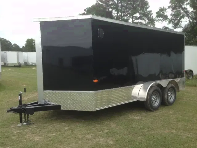 Tandem Axle 14ft V-Nose, Ramp, Black