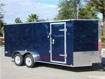2026 Brand New Heavy Duty Model 7x16 Tandem Axle, V-Nosed Enclosed Trailer