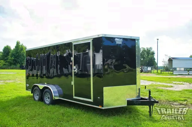 2026 NEW 7 x 16 Tandem Axle, Enclosed Car Hauler Trailer w/3,500 Axles, Heavy Duty Frame
