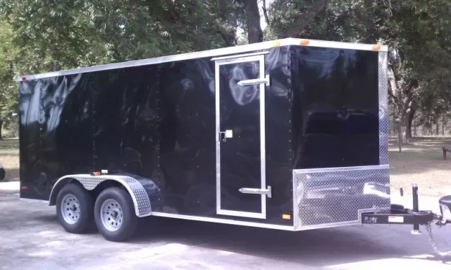 16FT BLACK V-NOSE ENCLOSED CARGO TRAILER
