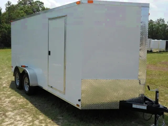 16ft Cargo Trailer Tandem Axle-WHITE V-NOSE