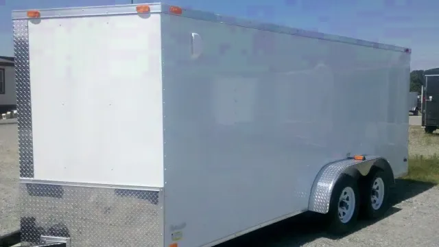 16ft White Bumper Pull T.A. Cargo Trailer