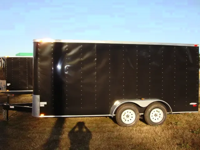 16FT BLACK TA V-NOSE CARGO TRAILER