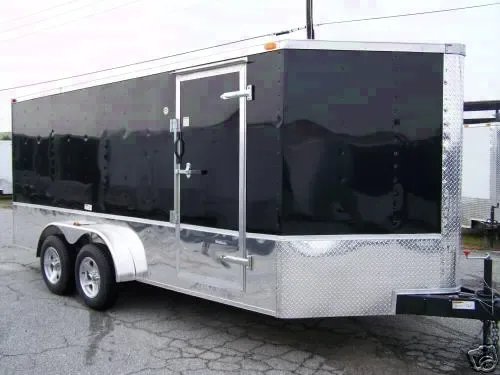 16FT CARGO TRAILER V-NOSE BLACK