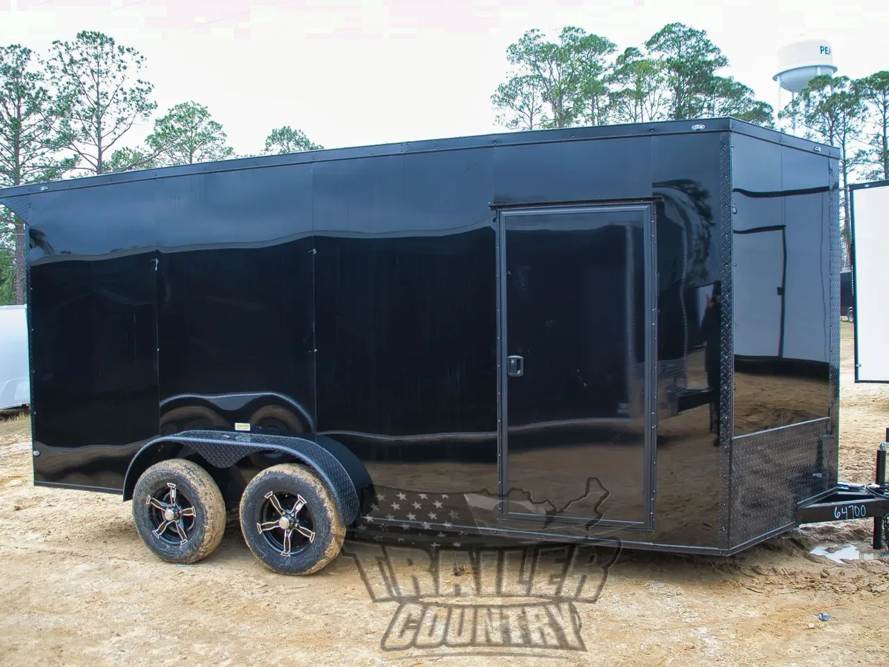 2026 NEW 7 x 16 V-Nosed Enclosed Motorcycle Cargo Trailer w/BLACKOUT PACKAGE And Spoiler
