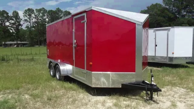 16ft Red Cargo Trailer w/Ramp