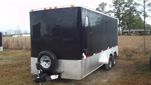 18ft TA Heavy Duty Black w/Double Doors w/Spare Tire