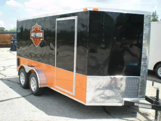 14FT T.A. MOTORCYCLE TRAILER w/ H.D. PKG.-LOADED