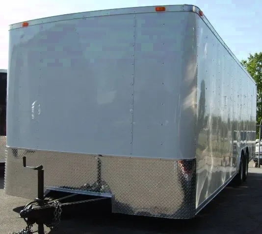WHITE 16FT FLAT FRONT ENCLOSED CARGO