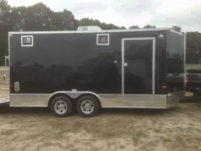 16ft Tandem Axle - Fully Loaded - Black - V-nose