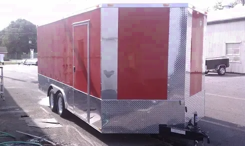 RED 18FT V-NOSE CARGO TRAILER