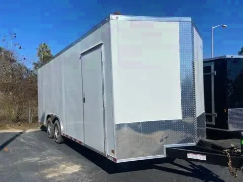 20ft White Cargo Trailer with V-Nose