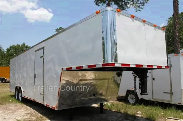 2026 New Model 8.5' X 24'+8' Riser Tandem Axle, Enclosed Gooseneck Cargo Trailer