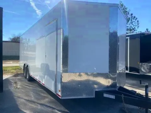 White 24ft Enclosed Cargo w/Ramp