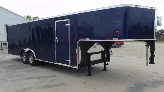 32ft Gooseneck - 7000# Axles - Blue