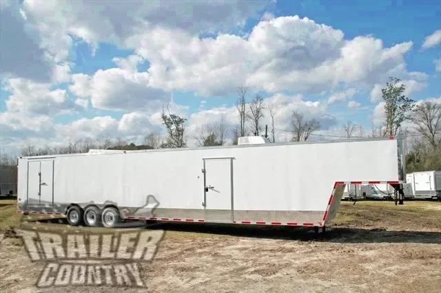 2026 New Model 8.5 x 40 + 8' RISER Triple Axle, Enclosed Goose Neck Cargo Trailer